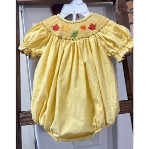 Fall smocked bubble
